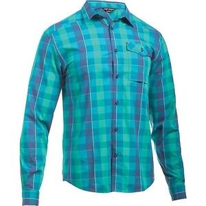 UNDER ARMOUR Men's UA Backwater Long Sleeve Shirt Blue green‎ Size Small S